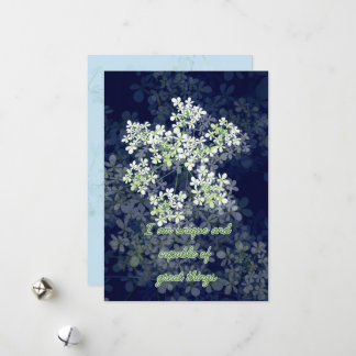 Bekräftelsekort med blommor i mörkens bakgrund julkort