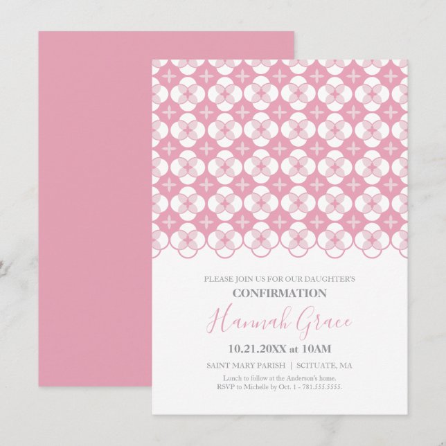 Bekräftelsemeddelande - Anpassningsbar Inbjudan fo (Fram/baksida)