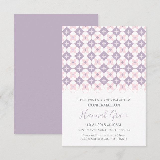 Bekräftelsemeddelande - Anpassningsbar Inbjudan fo (Fram/baksida)