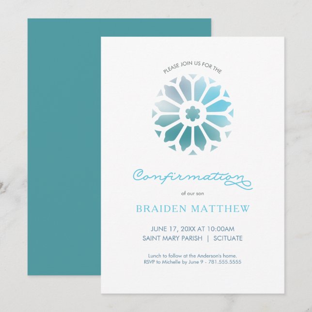 Bekräftelsemeddelande, bojbekräftelse Inbjudan (Fram/baksida)