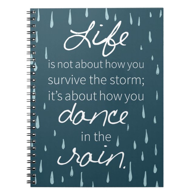 Bekräftelsemeddelande i Rain-inspirationcitattecke Anteckningsbok (Framsidan)