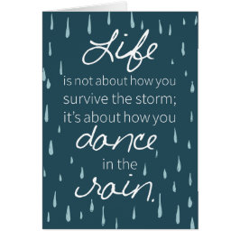 Bekräftelsemeddelande i Rain-inspirationcitattecke Hälsningskort