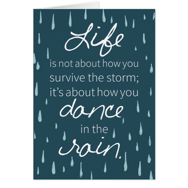 Bekräftelsemeddelande i Rain-inspirationcitattecke Hälsningskort (Framsidan)