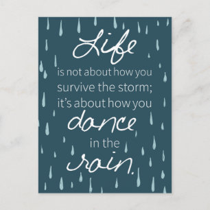 Bekräftelsemeddelande i Rain-inspirationcitattecke Vykort