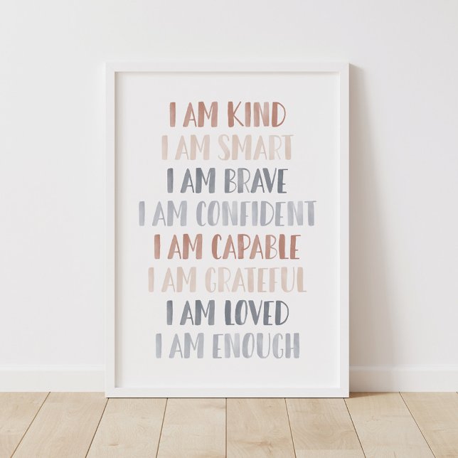 Bekräftelser för barn Boho Nursery Decor Poster (Skapare uppladdad)
