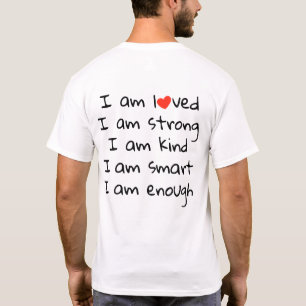Bekräftelser Heart Typography Red Black T Shirt