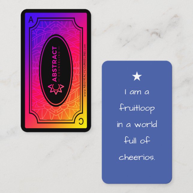 Bekräftelser om abstraktens rådgivning är klara visitkort (Fram/baksida)