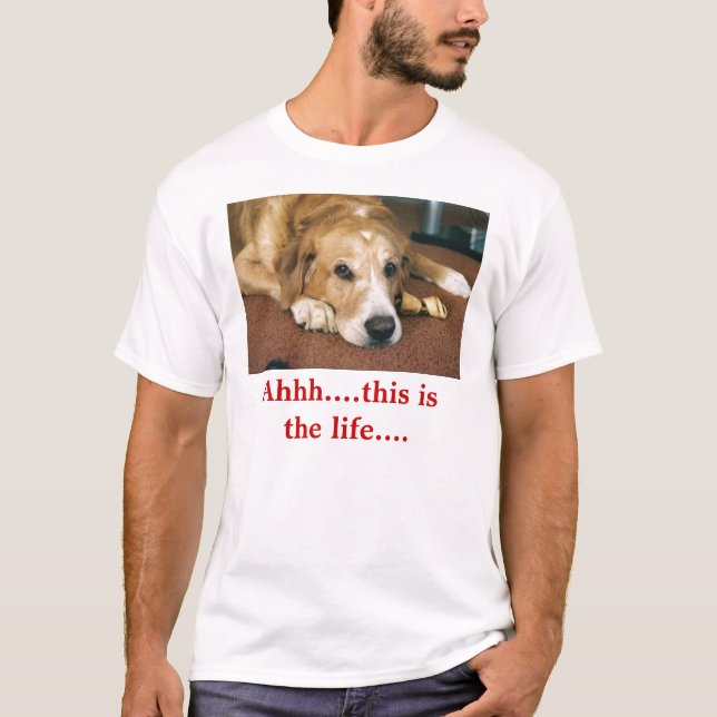 Bekväm hund tee shirt (Framsida)