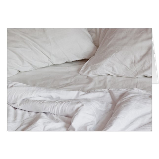 Bekväm säng hälsningskort (Framsidan Horizontal)