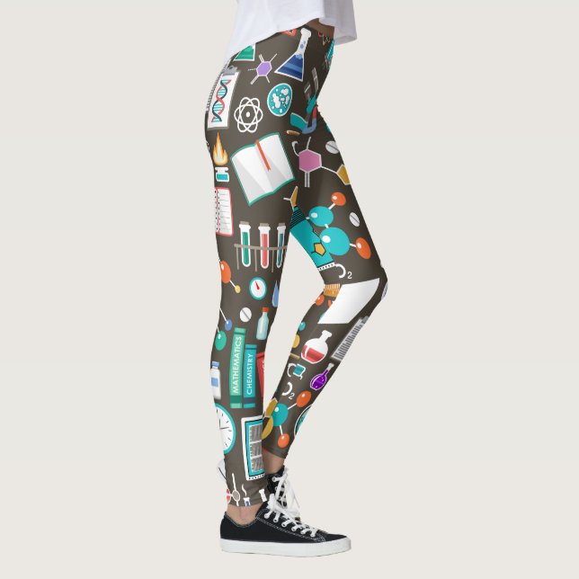 Bekväm vetenskap och kemimönster leggings (Höger)