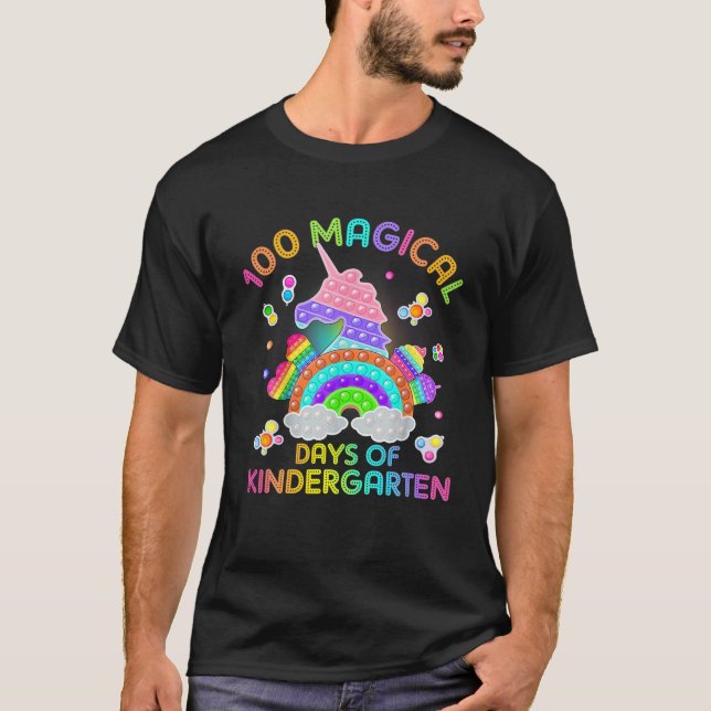 Bekväma 100 dagar med magisk Kinder Learning Schoo T Shirt (Framsida)