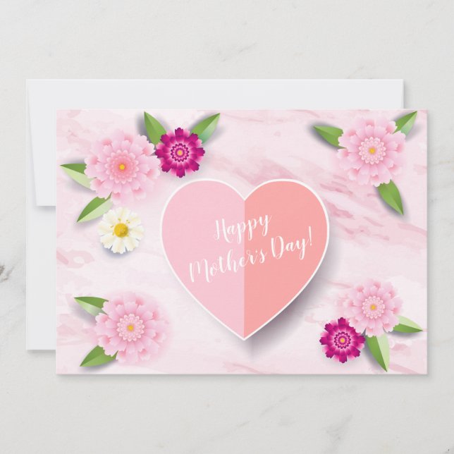 Bekväma blommor i lycklig-Mors dag-hälsningskort Kort (Framsida)