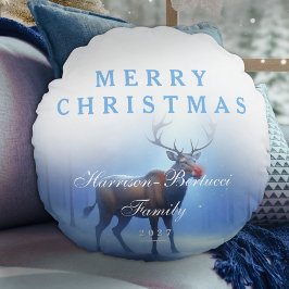 Bekväma redigerbara vinter Wonderland Chrsitmas Rund Kudde