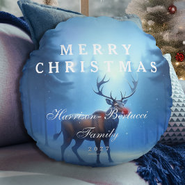Bekväma redigerbara vinter Wonderland Chrsitmas Rund Kudde