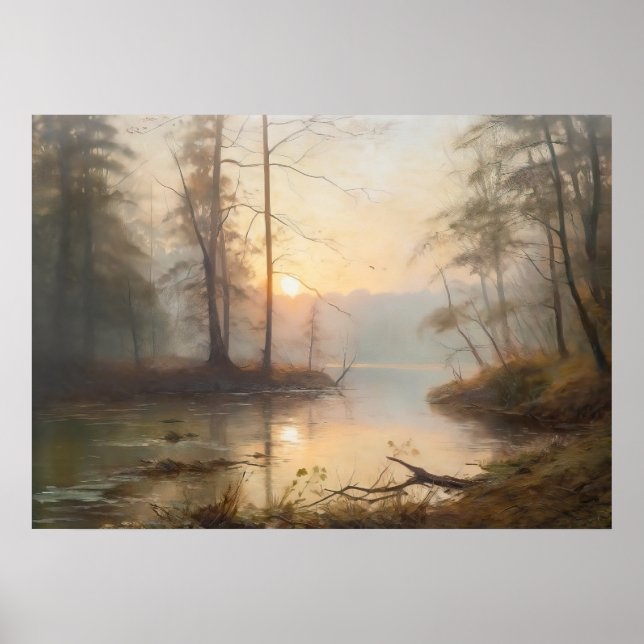 Bekväma soluppgången på floden poster (Framsidan)