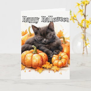 Bekväming Black Cat Halloween Kort