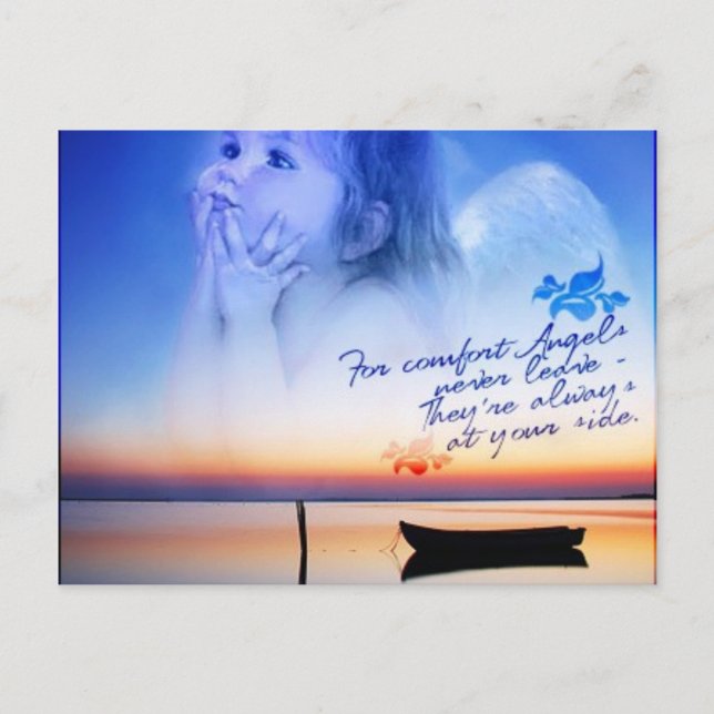 bekvämlighet i änglar vykort (Framsida)