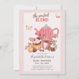 Bekvämlighetsinbjudan för tea Party Baby Shower Inbjudningar