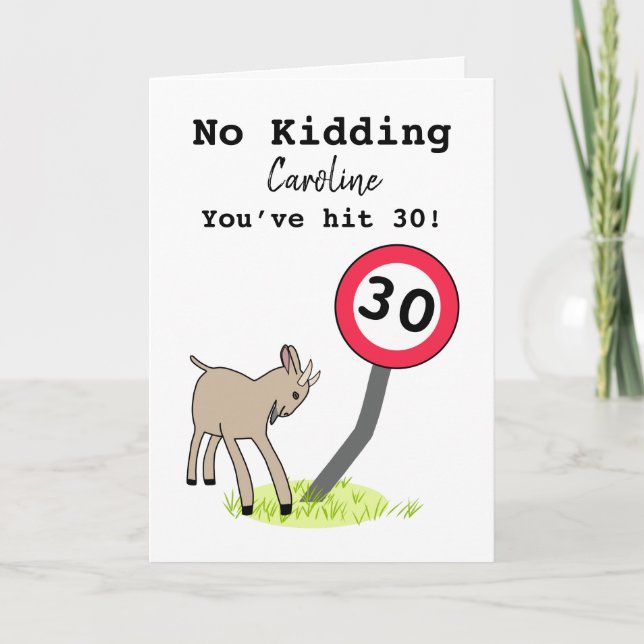 Bekvämt 30års födelsedag-getkort kort (Framsida)