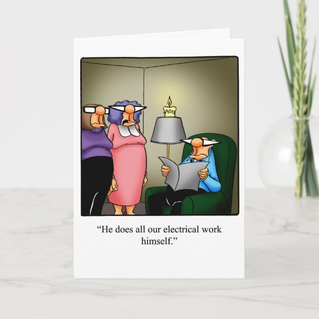 Bekvämt årsjubileum Humor-hälsningskort för honom Kort (Framsida)