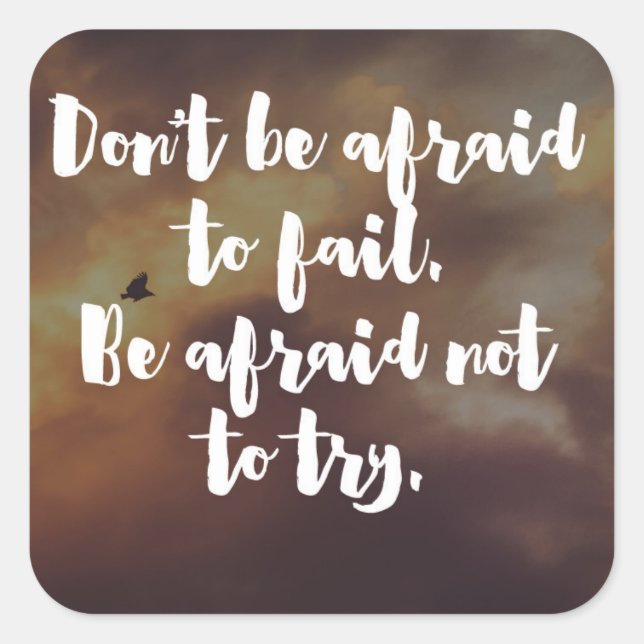 Bekvämt att prova citat fyrkantigt klistermärke (Framsida)