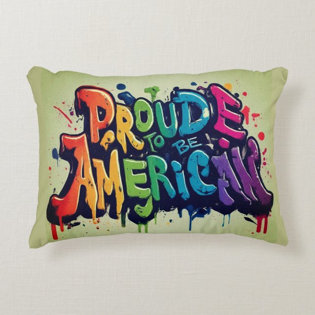 Bekvämt att vara amerikan prydnadskudde (Framsidan)