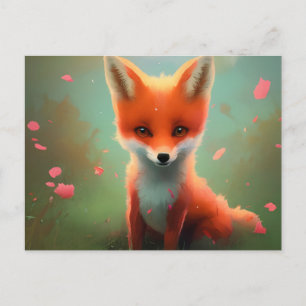 Bekvämt Baby Red Fox-vykort Vykort