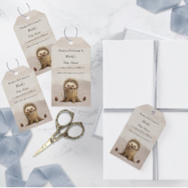 Bekvämt barn i Baby Hedgehog Presentetikett