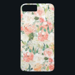 Bekvämt Blommönster för feminin vattenfärg<br><div class="desc">Så feminin,  detta vackra telefonväska har en mönster av vattenfärgen ro,  peonier och olika blommar i persikor,  rosa och benvit med spridd grön.</div>