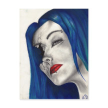 Bekvämt brutet Fantasy Original Art-vykort