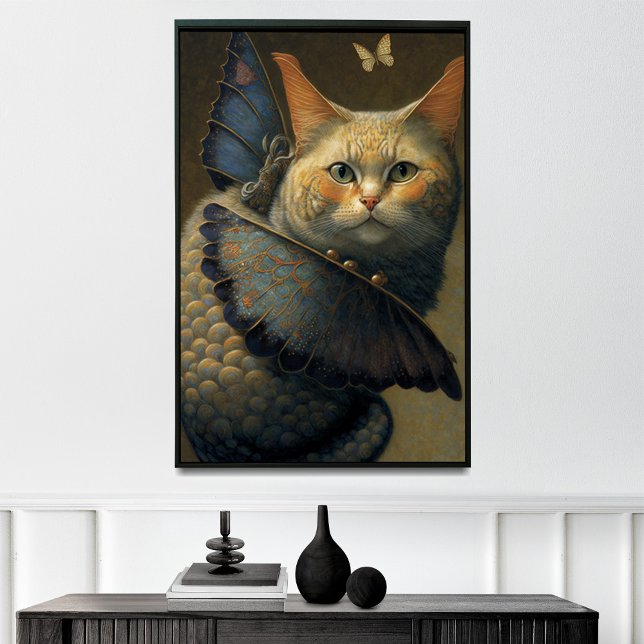 Bekvämt Cat Dragon med Butterfly Vingar Poster (Skapare uppladdad)