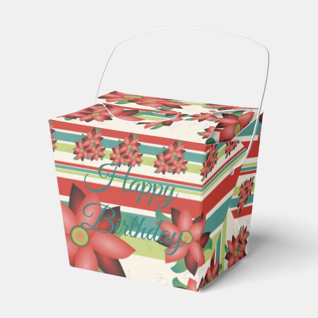 Bekvämt Chocolate Flowwold Favor Box i Barn Red Presentaskar (Framsidan Sidan)