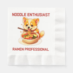 Bekvämt Corgi Enjoying Ramen Sticker - Cute & Roli Pappersservett