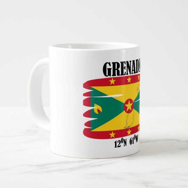 Bekvämt designade Grenada mugg Jumbo Mugg (Framsida vänster)