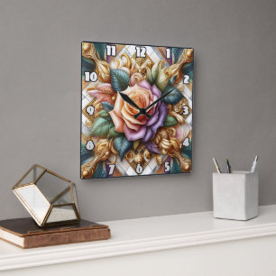 Bekvämt Designade Ro i Intricate Art Fyrkantig Klocka