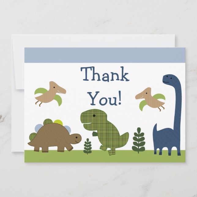 Bekvämt Dino/Dinosaurs Baby tackkort Tack Kort (Framsida)