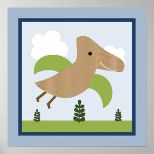 Bekvämt Dinosaur 1 Wall Art Poster