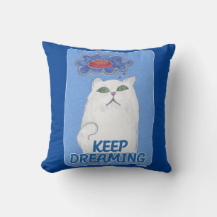 Bekvämt Dreaming Cat Illustration Kudde