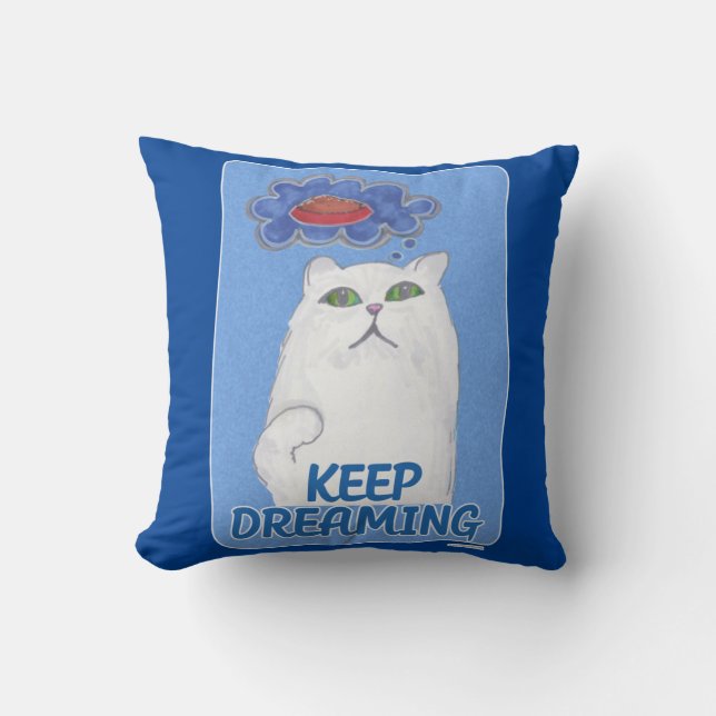 Bekvämt Dreaming Cat Illustration Kudde (Framsida)