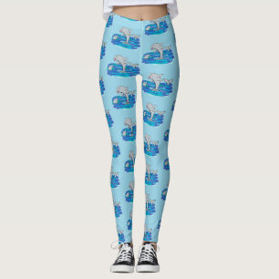 Bekvämt exempel på tecknaden av delfiner från lyck leggings