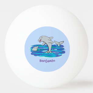 Bekvämt exempel på tecknaden av delfiner från lyck pingisboll