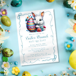 Bekvämt färgämne Bunny Egg Bows Påsk Brunch Inbjudningar