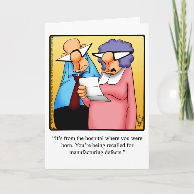 Bekvämt födelsedagshälsningskort Humor Kort (Framsida)