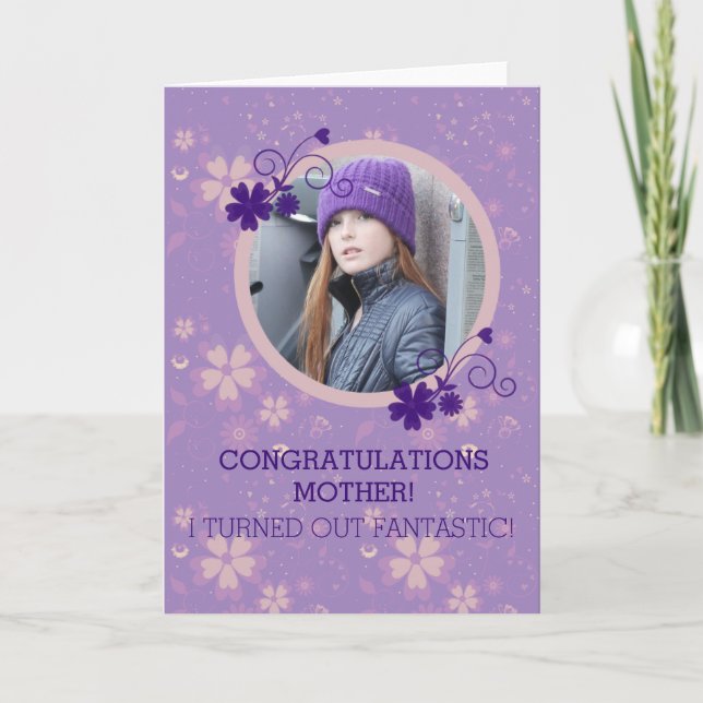 Bekvämt gratulationskort för fotopapper från Mors  Kort (Framsida)