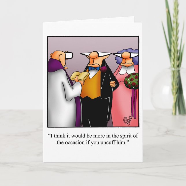 Bekvämt hälsningskort Bröllop Humor Kort (Framsida)