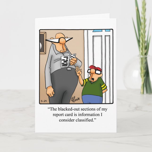 Bekvämt hälsningskort Fars dag humor Kort (Framsida)