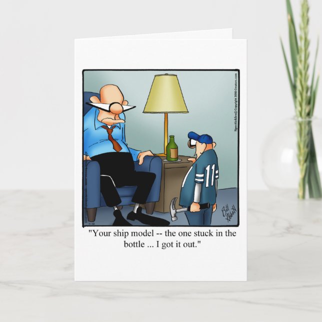 Bekvämt hälsningskort Fars dag Humor Kort (Framsida)