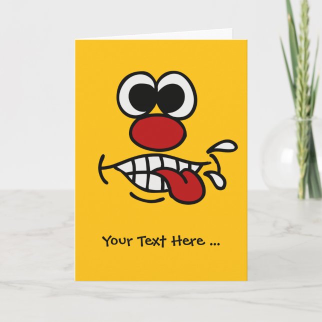 Bekvämt hälsningskort för anpassningsbar i Ansikte Kort (Framsida)