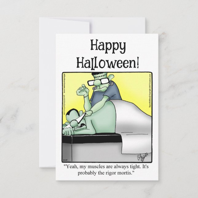 Bekvämt hälsningskort Happy halloween Humor (Framsida)