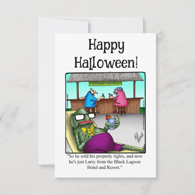 Bekvämt hälsningskort Happy halloween Humor (Framsida)